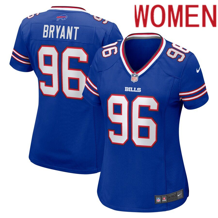 Women Buffalo Bills 96 Brandin Bryant Nike Royal Home Game Player NFL Jersey